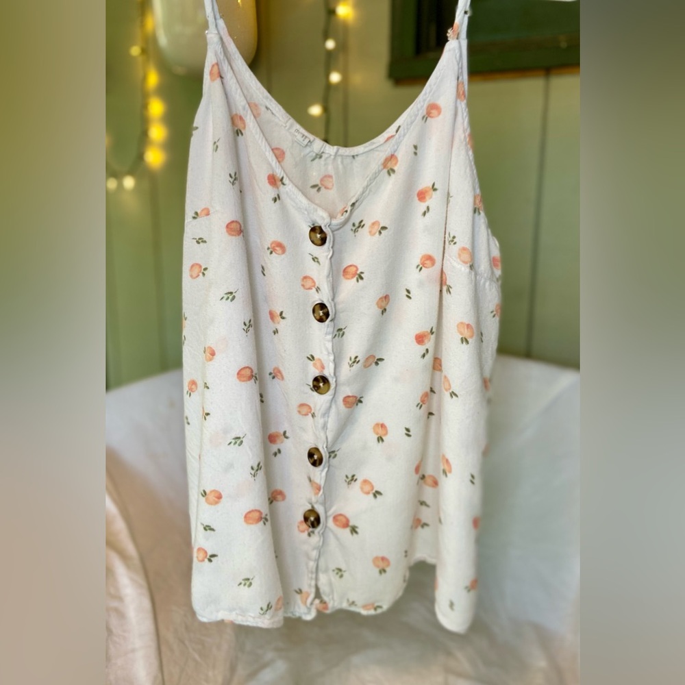 Maurices Cream Blouse with Subtle Peach Accent